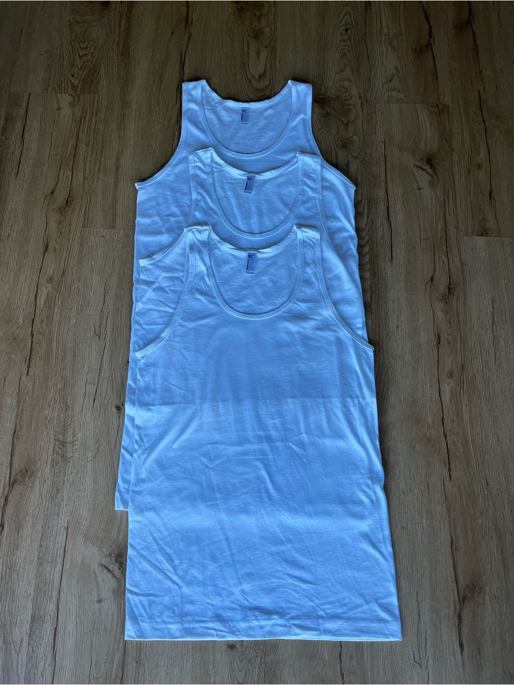 AMERICAN APPAREL 3- Pack WHITE COTTON TANK TOPS MEN’S XS